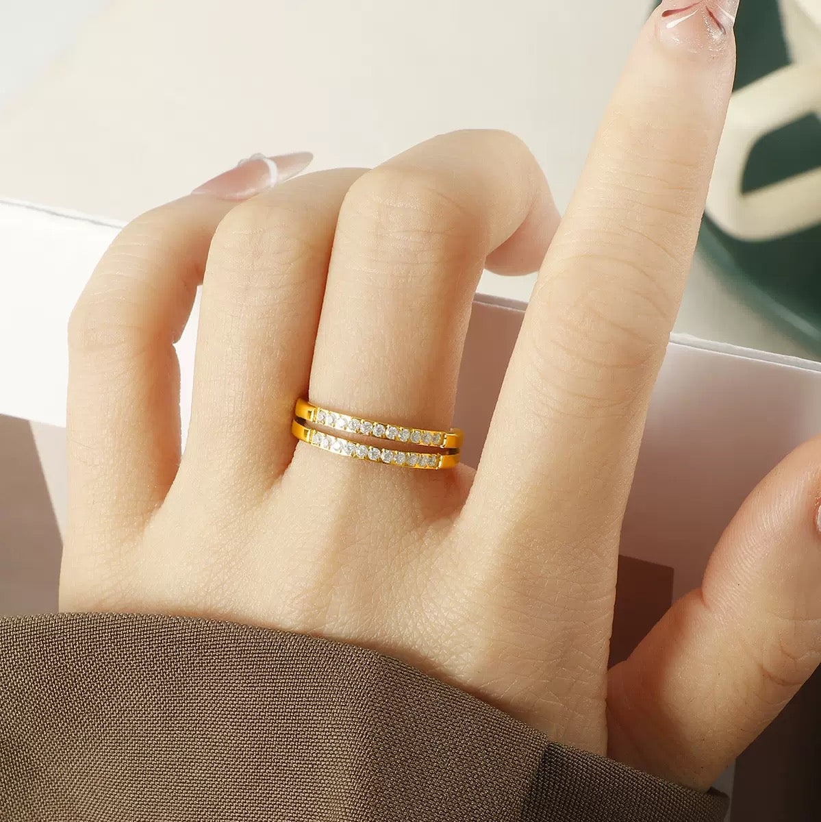 Double Row CZ Ring