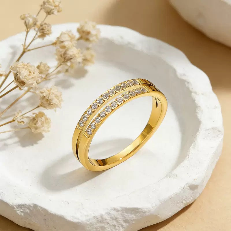 Double Row CZ Ring