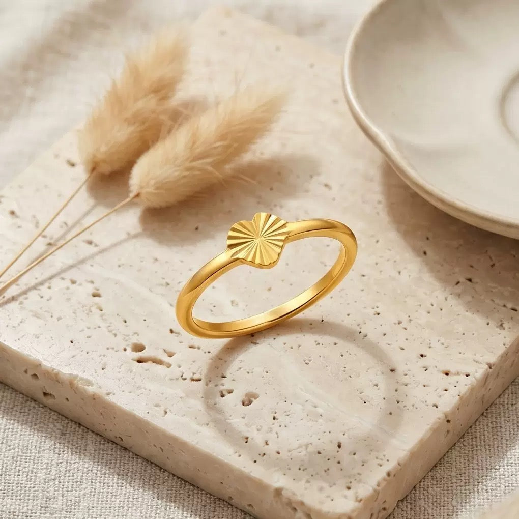 Stainless Steel Minimalist Heart Ring – Dainty Everyday Band