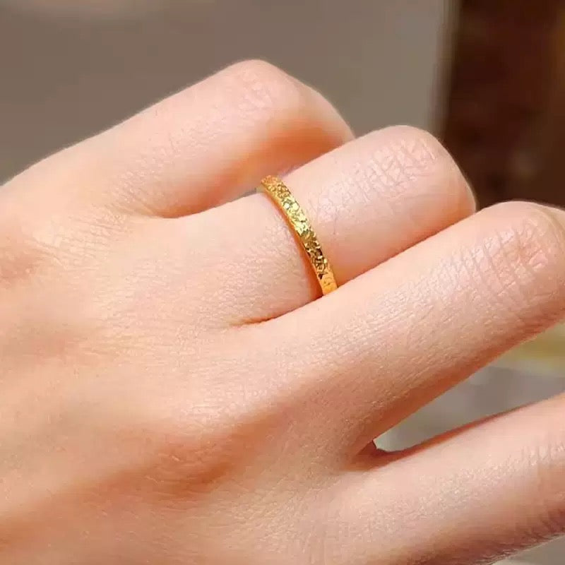 Stainless Steel Hammered Band Ring 2.5mm