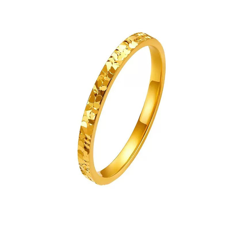 Stainless Steel Hammered Band Ring 2.5mm