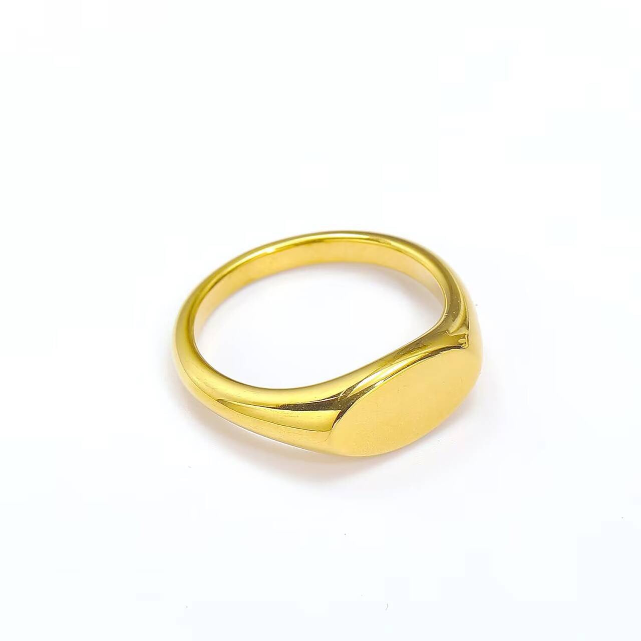 Stainless Steel Oval Statement Ring