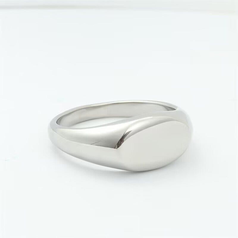Stainless Steel Oval Statement Ring
