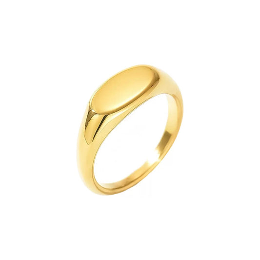 Stainless Steel Oval Statement Ring