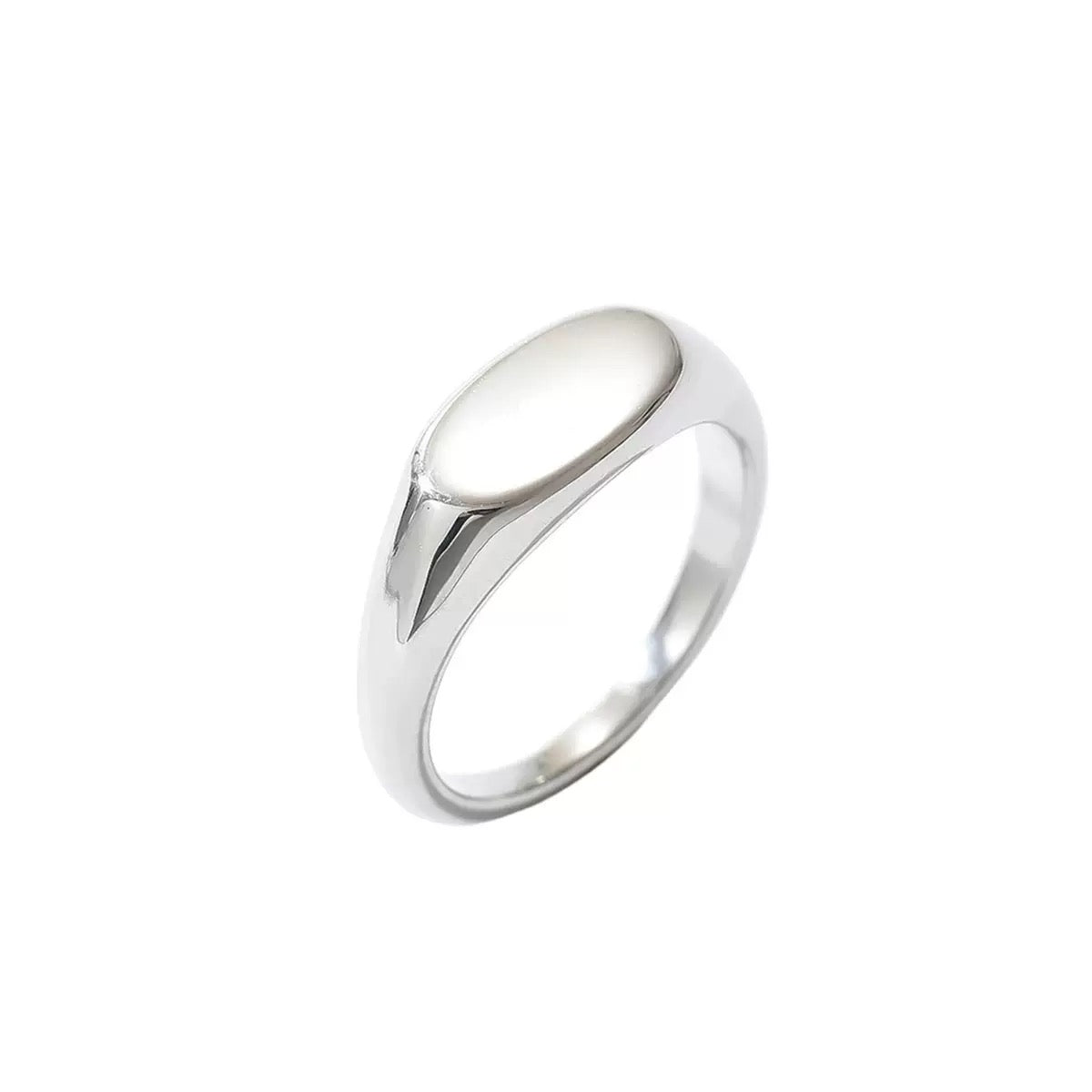 Stainless Steel Oval Statement Ring