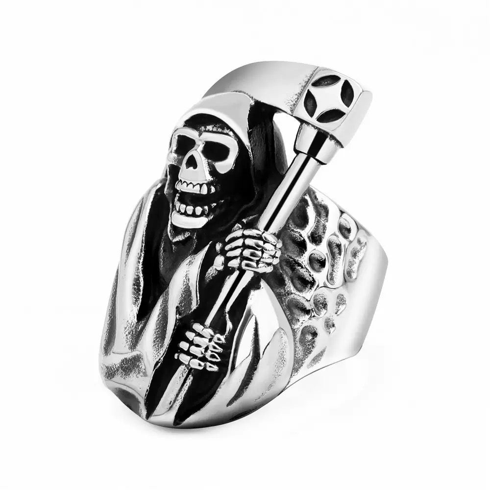 Stainless Steel Grim Reaper Ring