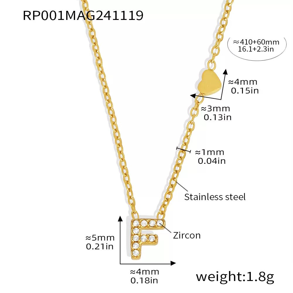 Stainless Steel Initial Letter Necklace