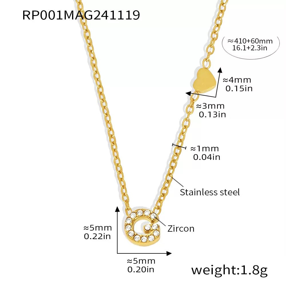 Stainless Steel Initial Letter Necklace