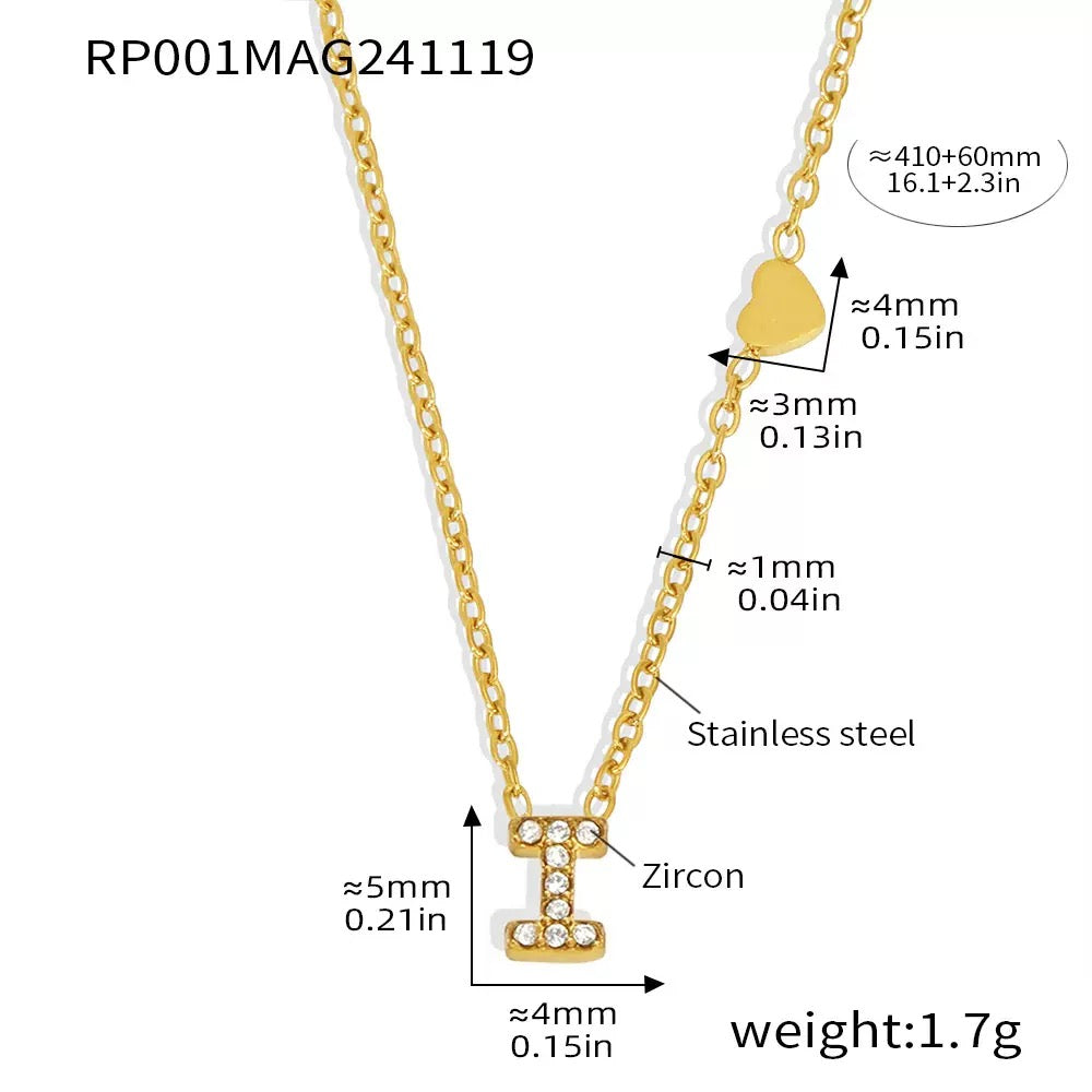 Stainless Steel Initial Letter Necklace