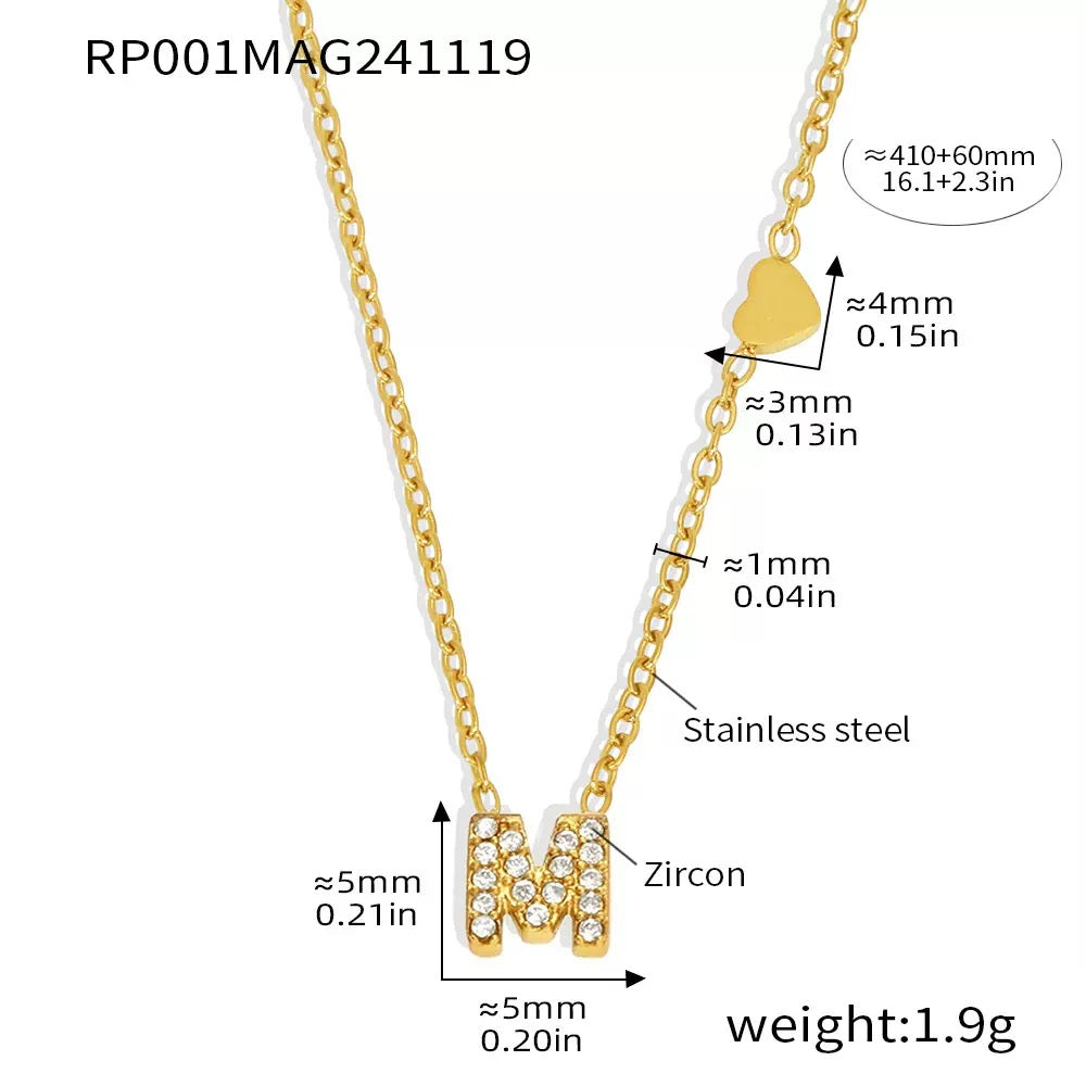 Stainless Steel Initial Letter Necklace