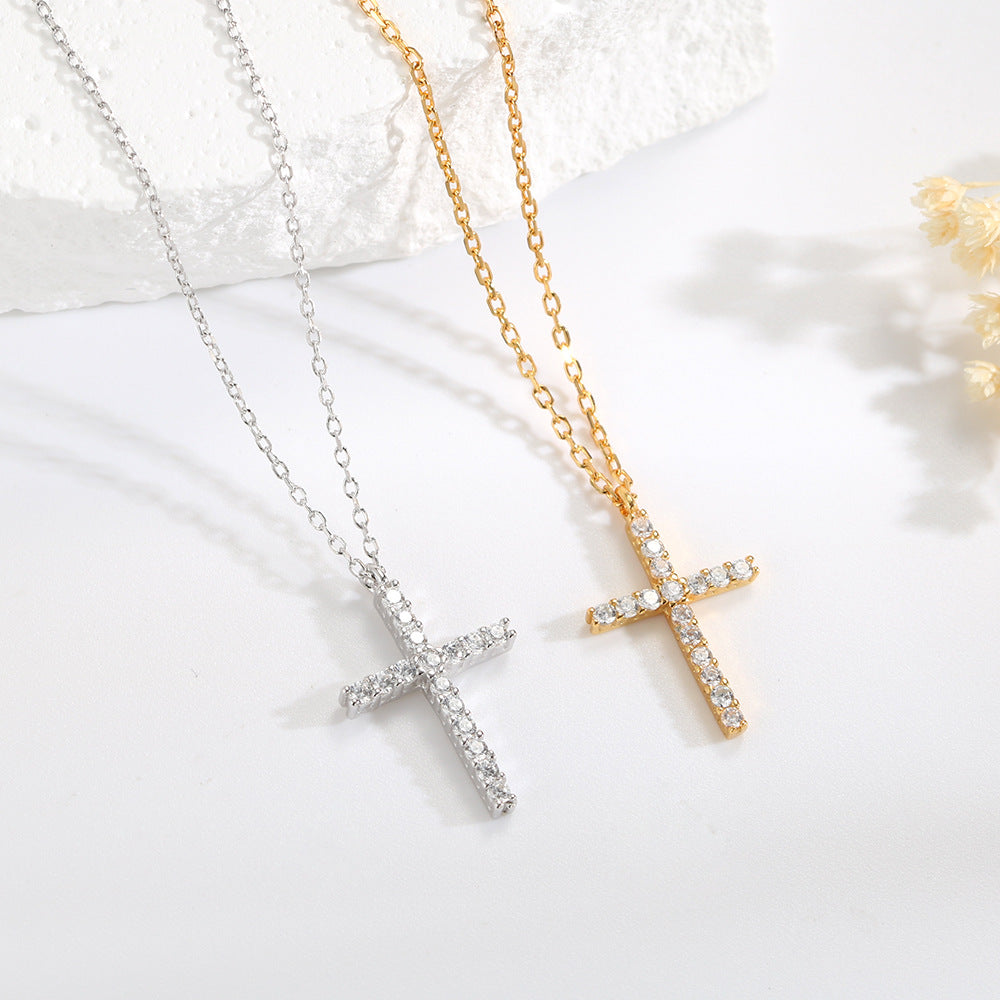 Sterling Silver Cross Charms Necklace