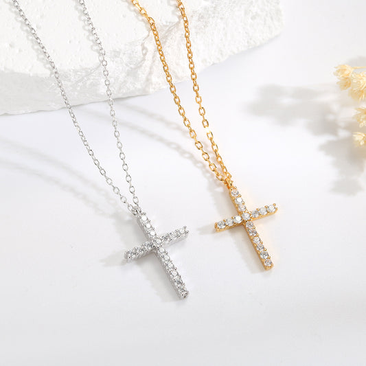 Sterling Silver Cross Charms Necklace