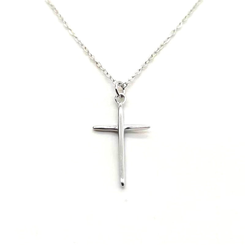 Sterling Silver Minimal Cross Necklace