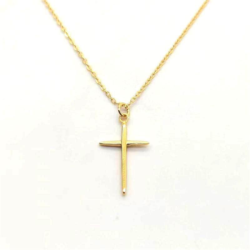 Sterling Silver Minimal Cross Necklace