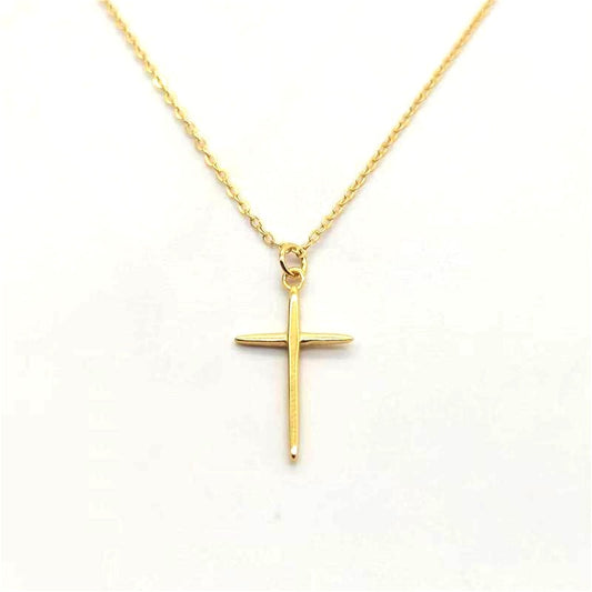 Sterling Silver Minimal Cross Necklace