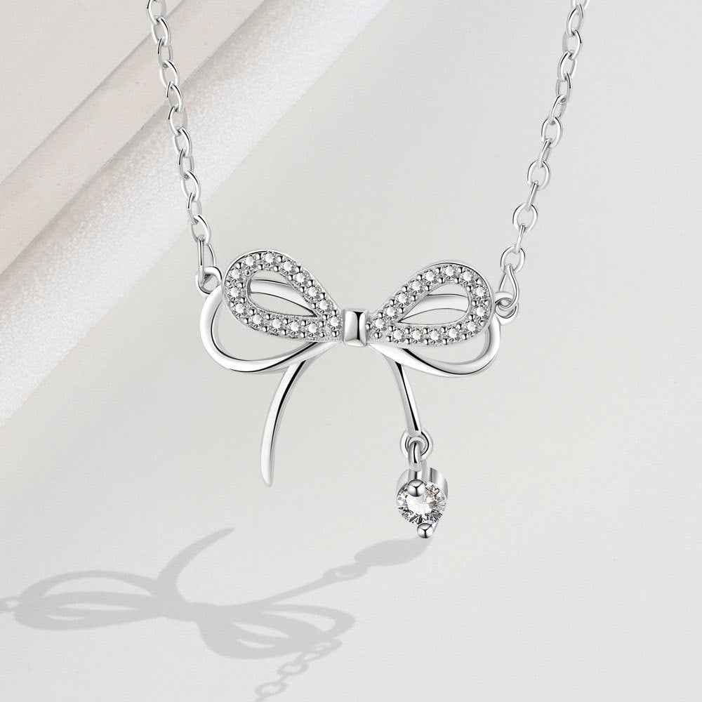 Sterling Silver Bow Necklace