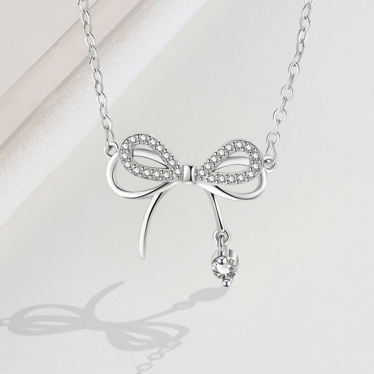 Sterling Silver Bow Necklace
