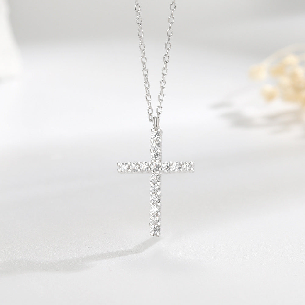 Sterling Silver Cross Charms Necklace
