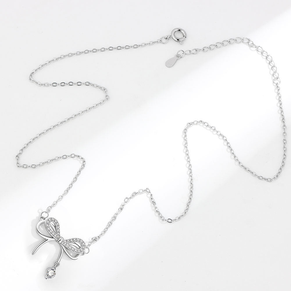 Sterling Silver Bow Necklace