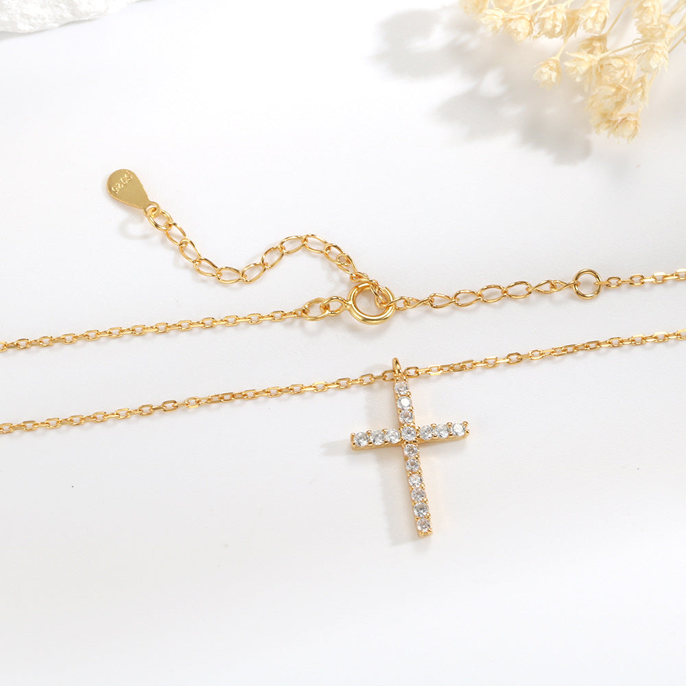 Sterling Silver Cross Charms Necklace