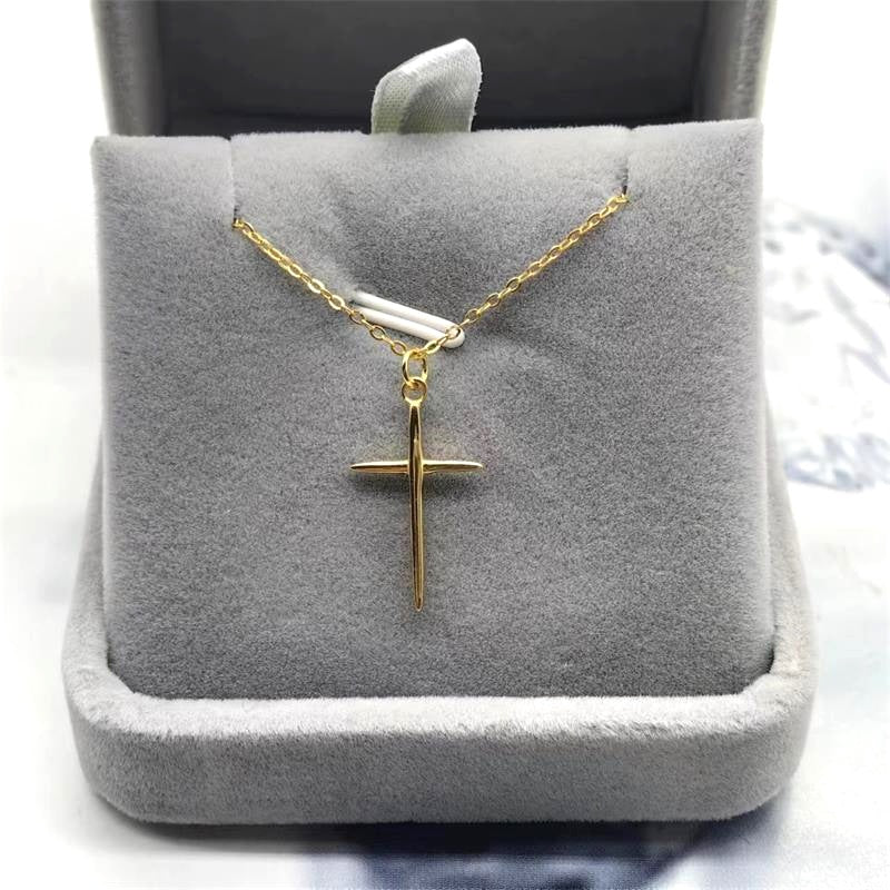 Sterling Silver Minimal Cross Necklace