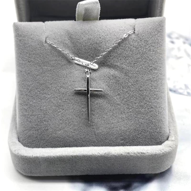 Sterling Silver Minimal Cross Necklace