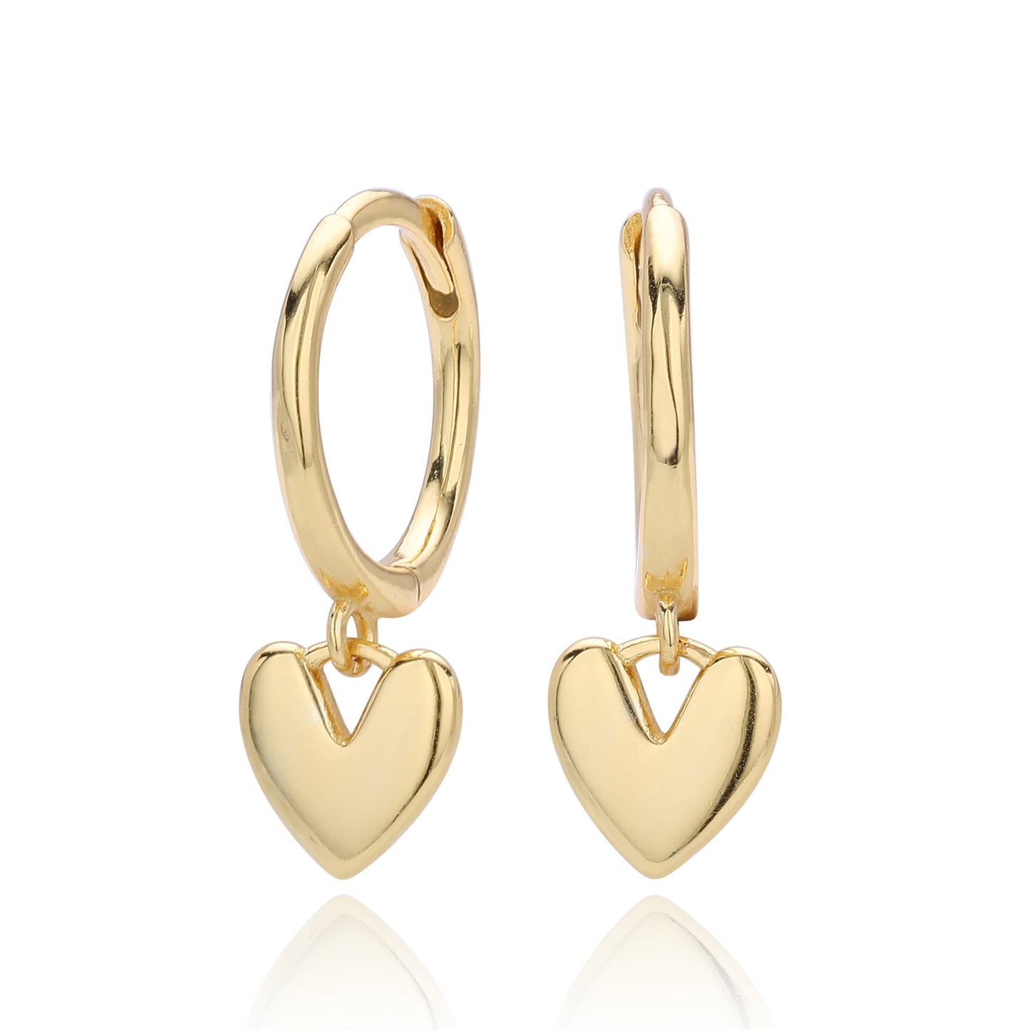 Puffy Heart Huggie Sterling Silver Earrings