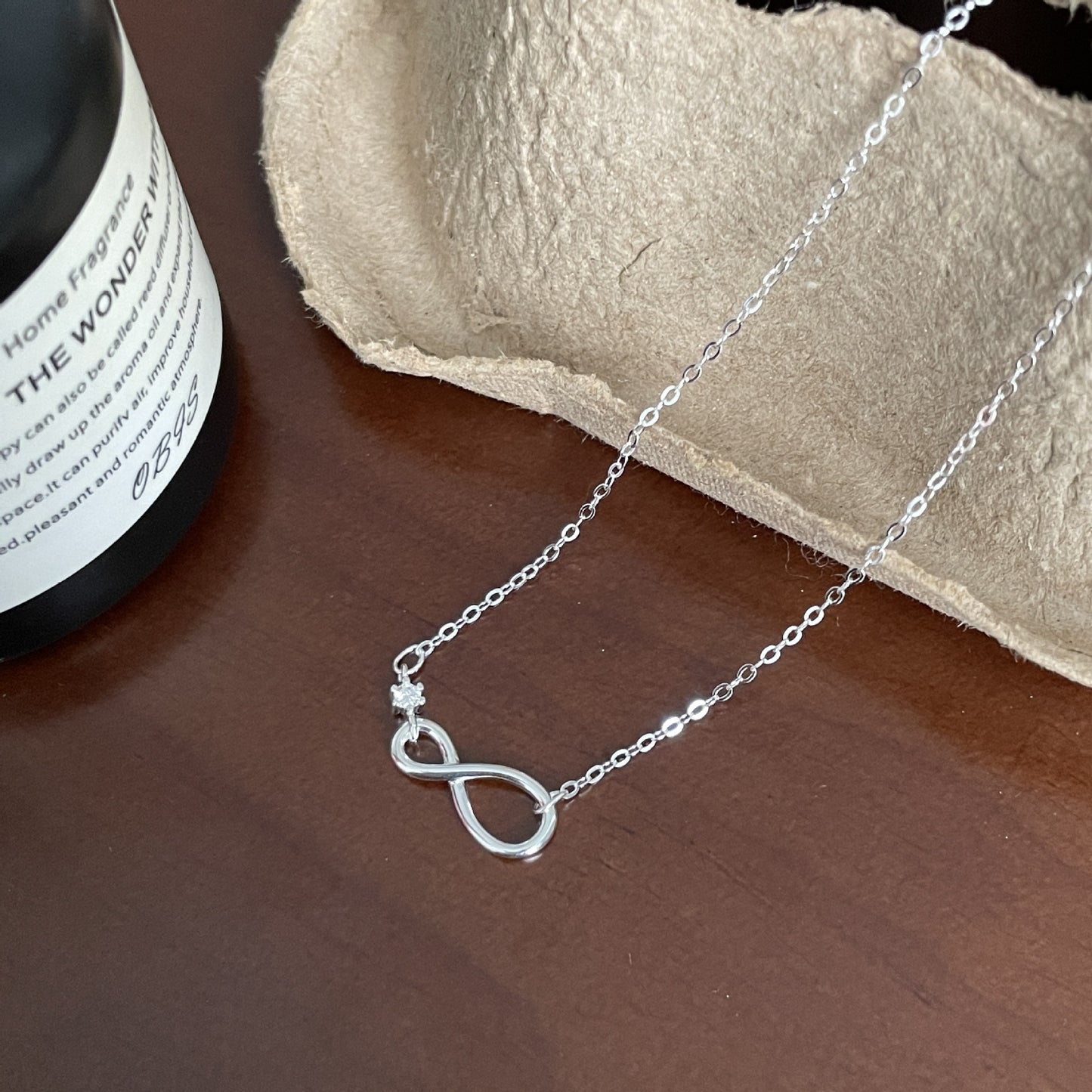 Infinity CZ Sterling Silver Necklace