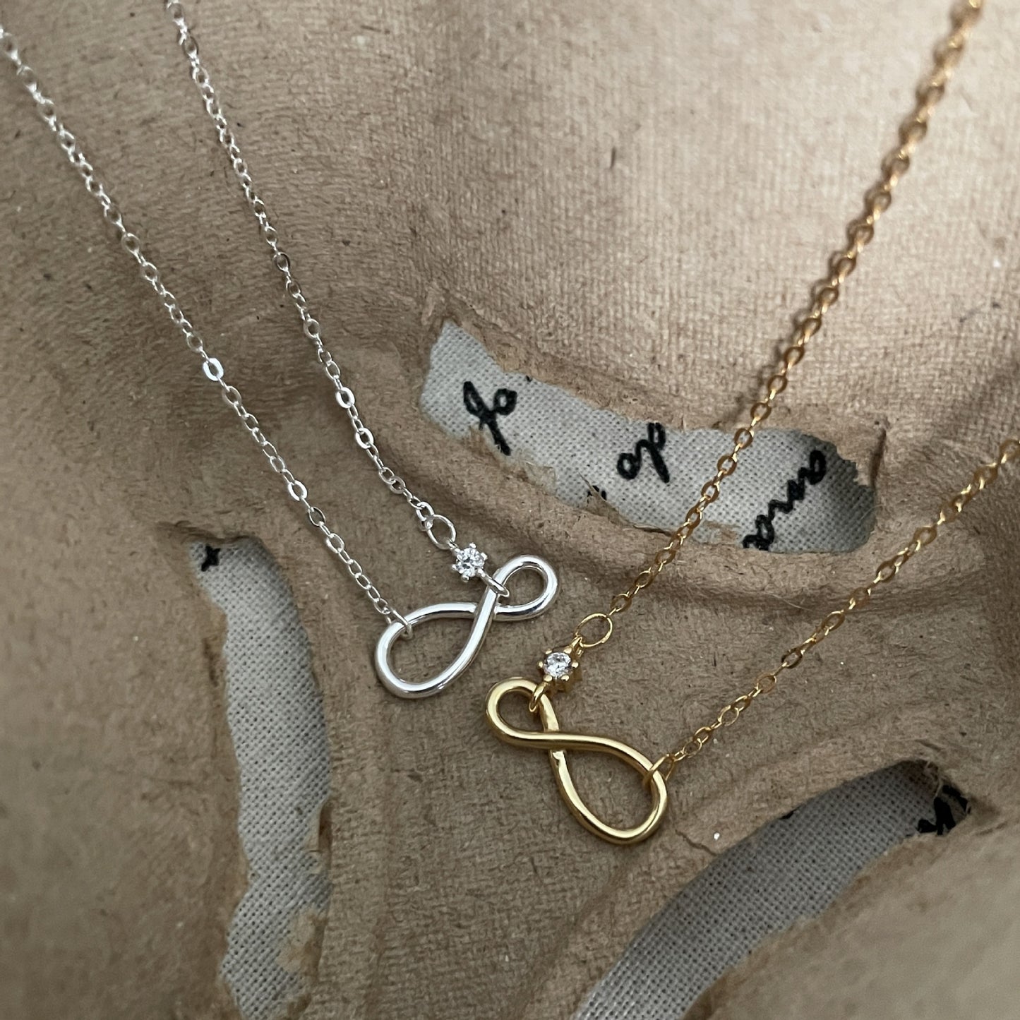 Infinity CZ Sterling Silver Necklace