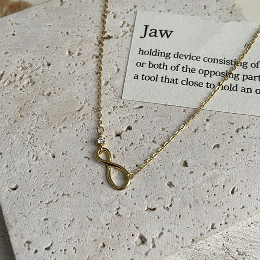 Infinity CZ Sterling Silver Necklace