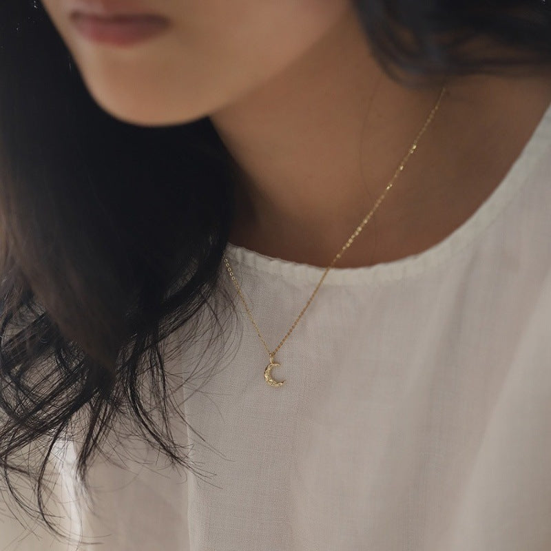 Sterling Silver Mini Moon Necklace